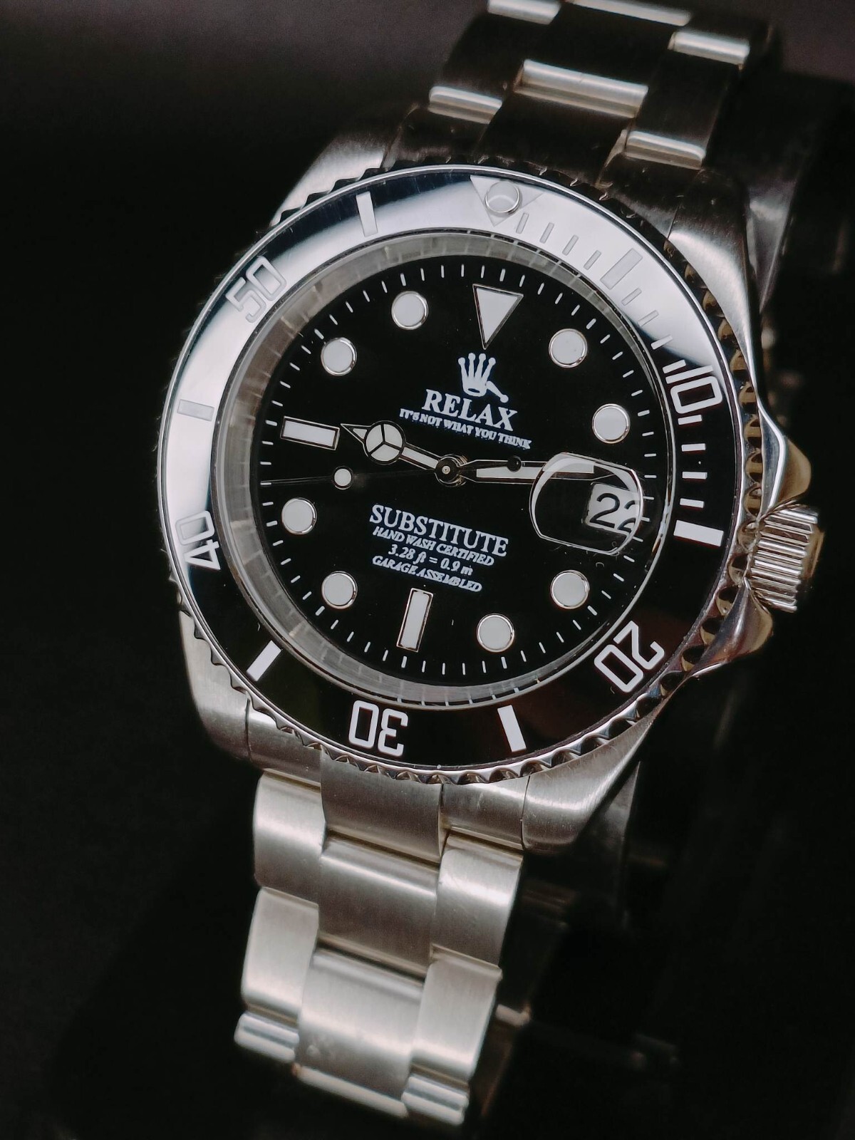 Купить Наручные часы Relax NH35 Seiko Movement Custom Premium Build Watch - Black Sub Homage, цена 47 102 руб — (295463687359)